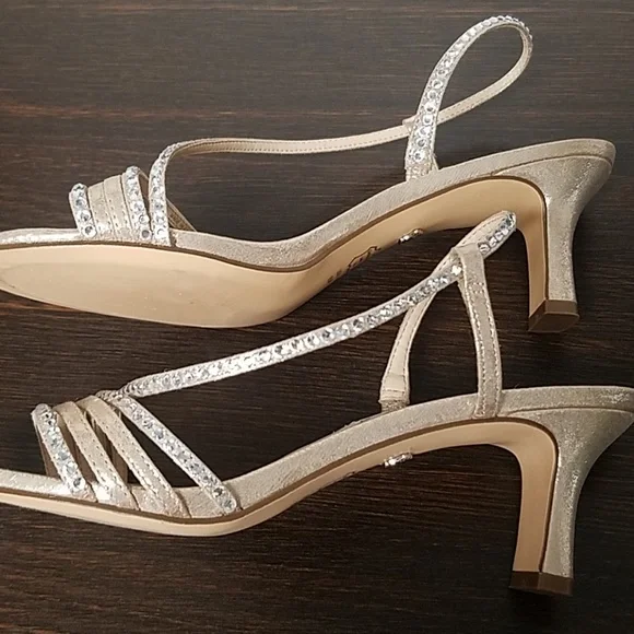 Nina gold strappy heels - Picture 2 of 4